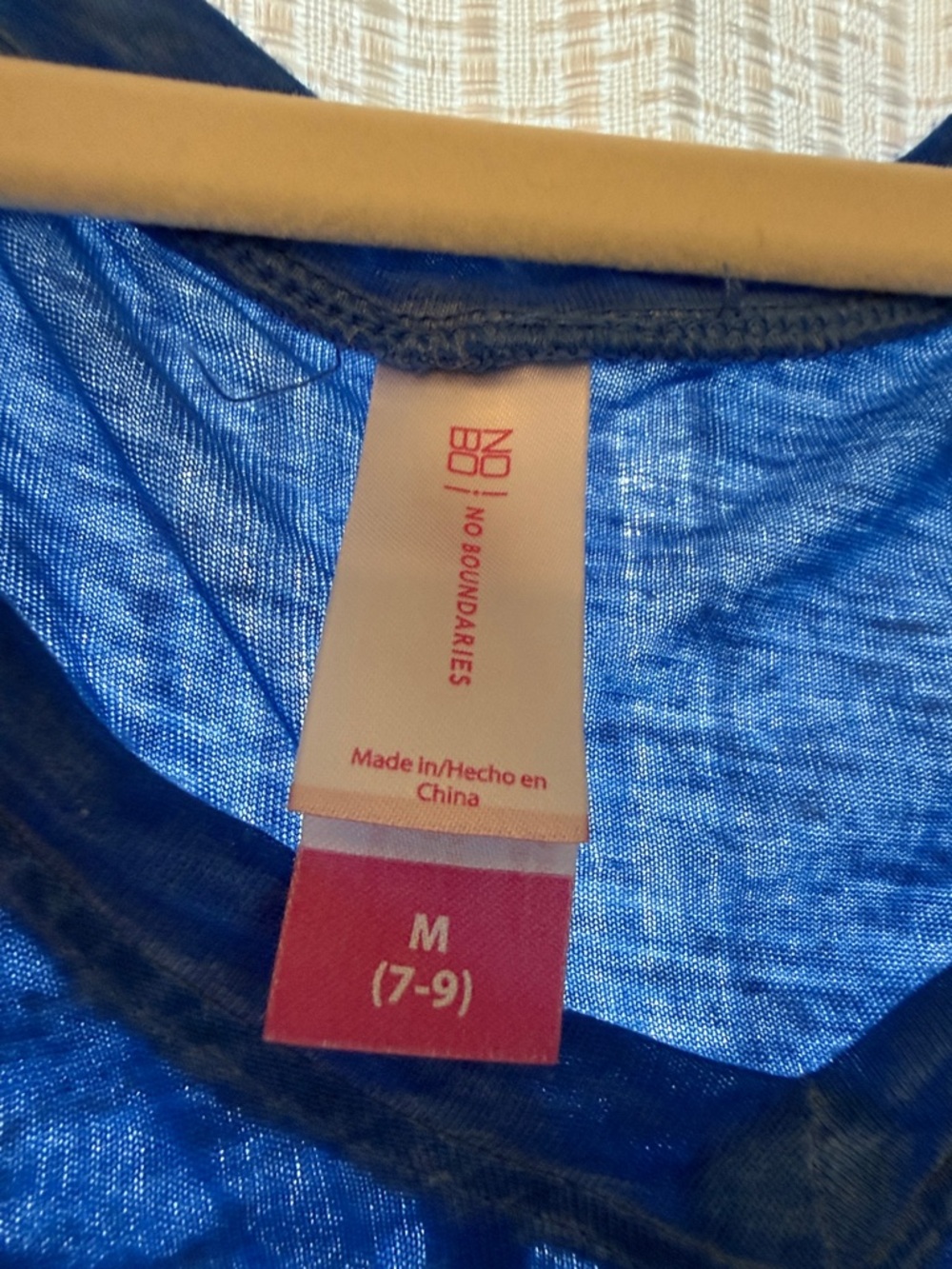 No Boundaries Royal Blue Sheer V-Neck Tee with Black Trim - Picture 2 of 2